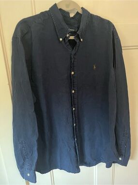 Ralph Lauren Navy Blue Button-Down Oxford Shirt